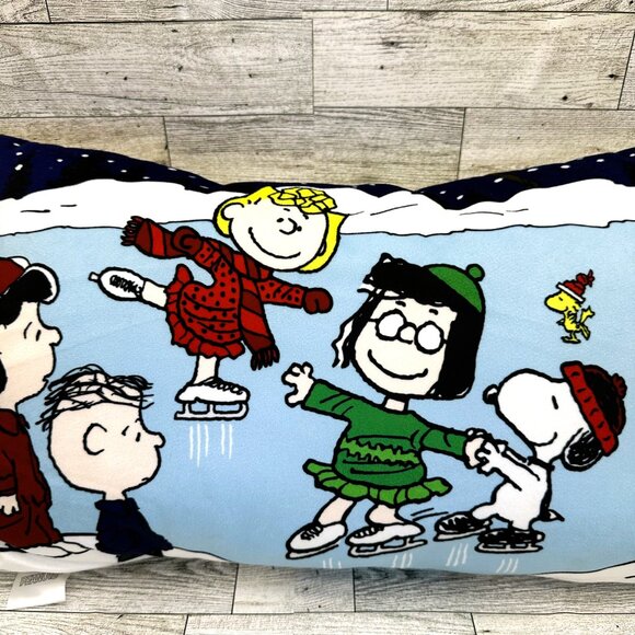 Peanuts Charlie Brown Snoopy Ice Skating Plush Pillow - Picture 3 of 7